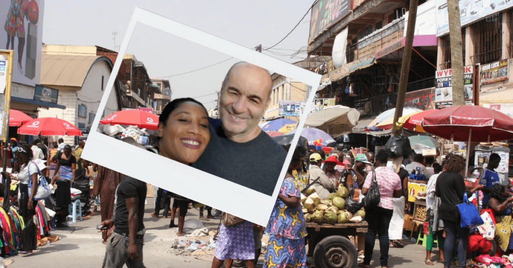 Nick & Monique Abbott at Makola Market, Accra, Ghana