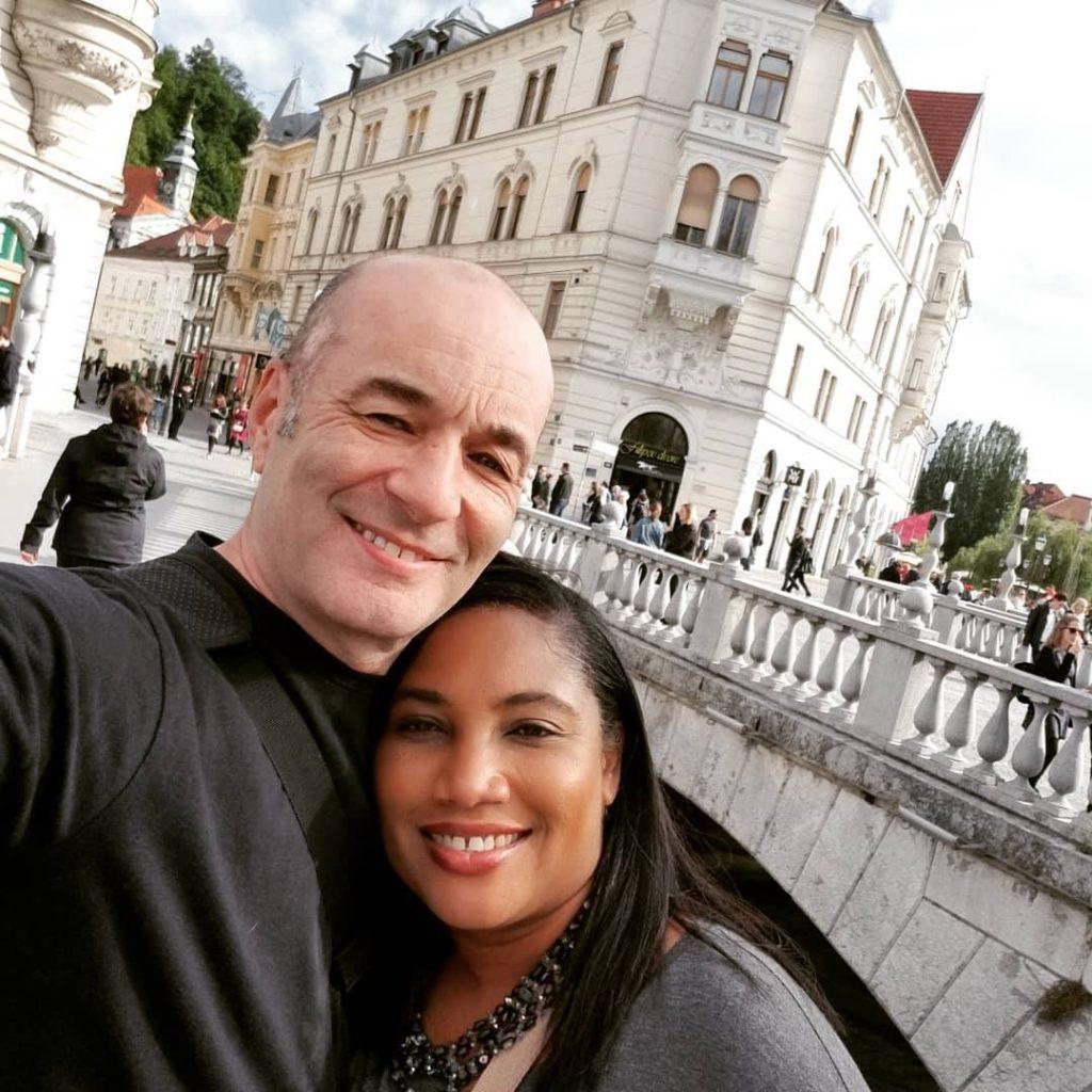 Nick and Monique Abbott at the Triple Bridge in Ljubljana, Slovenia