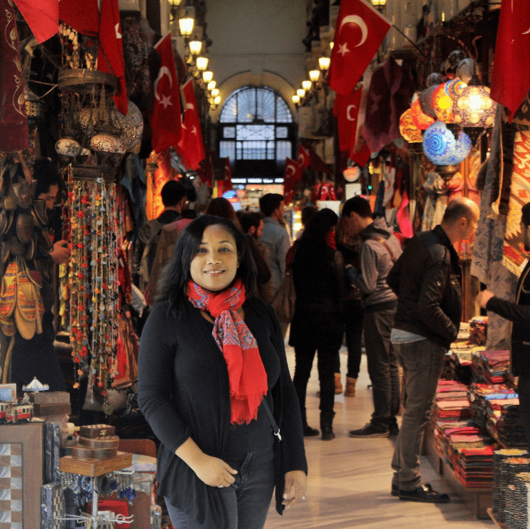 Monique Abbott at the Bazaar in Istanbul, Turkey