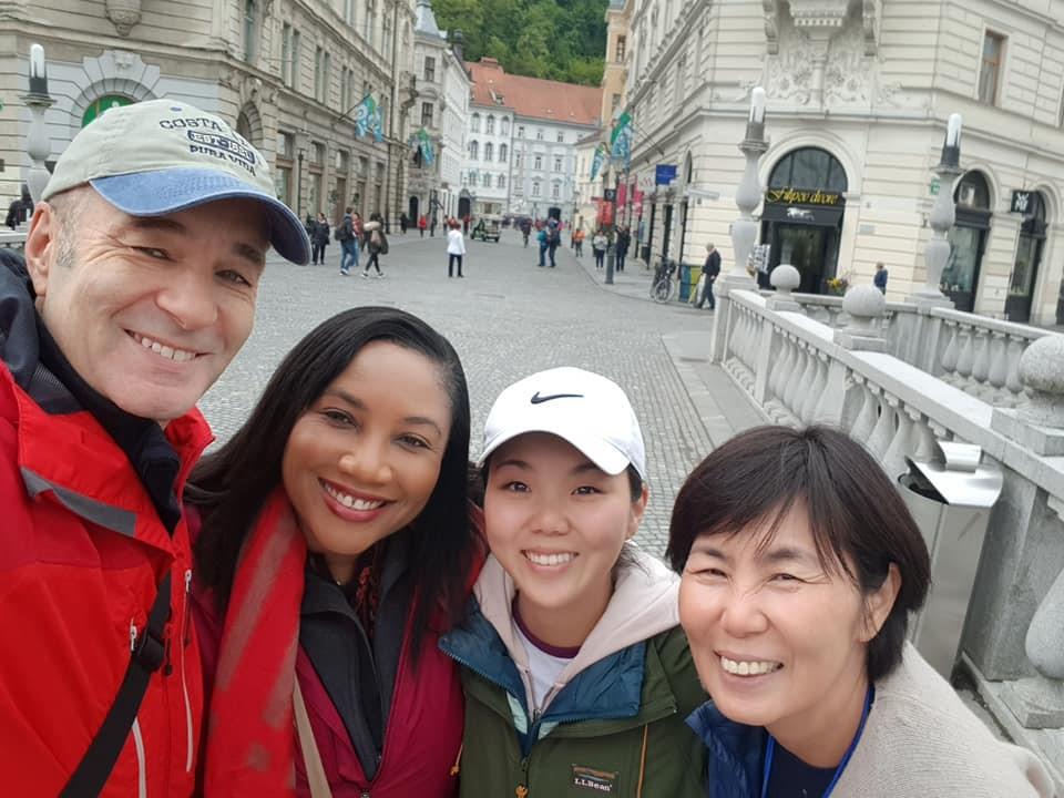 Friends we met on a train journey from Vienna to Ljubljana, Slovenia