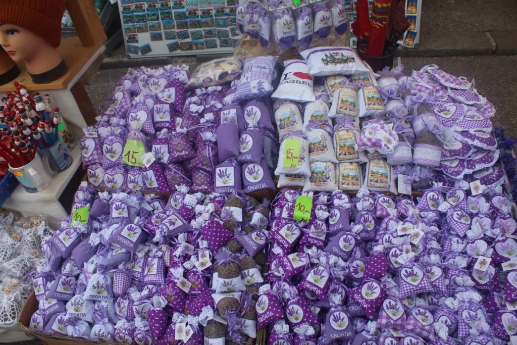 Lilac & Lavender Bags at Tržnica Dolac Market, Zagreb Croatia