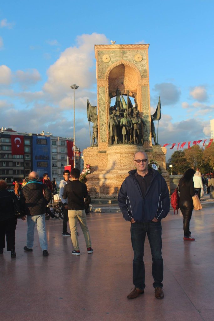 Nick Abbott in Taksim Square, Istanbul, Turkey