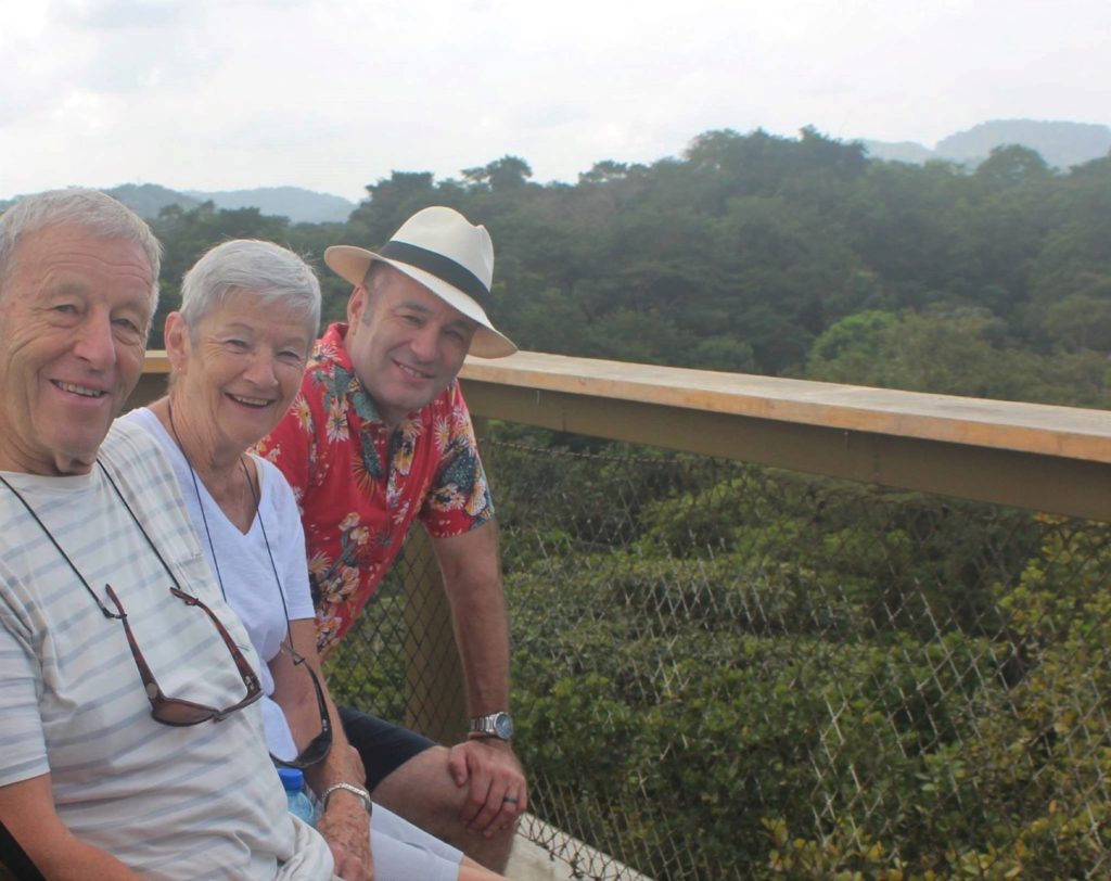 Nick, Jane & Paul Abbott at the Observation Tower, Rainforest Discovery Centre, Panama