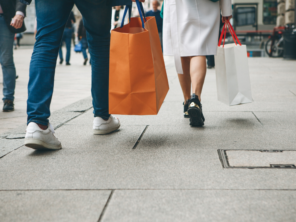 People Shopping with Shopping Bags at Mall