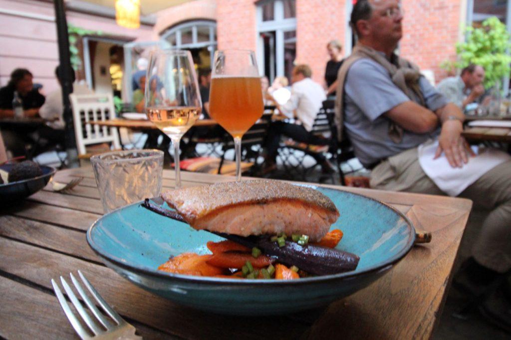 Salmon Dish at the Katz Orange Restaurant in Berlin, Germany