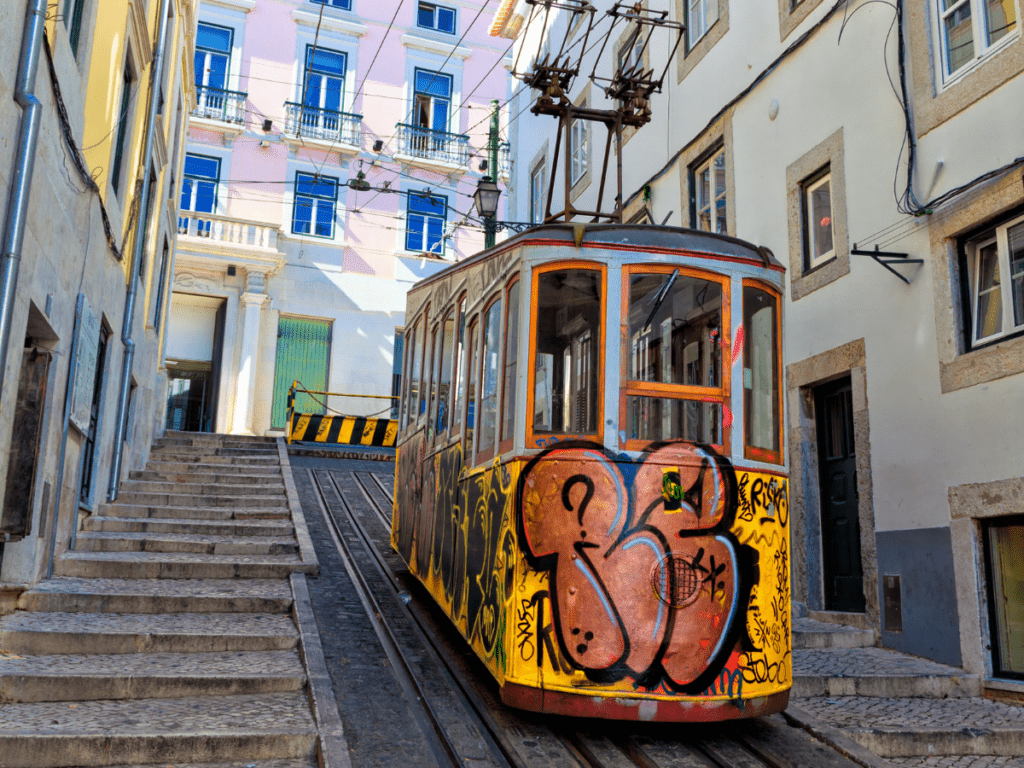 Funicular Tram in the Bairro Alto District, Lisbon
