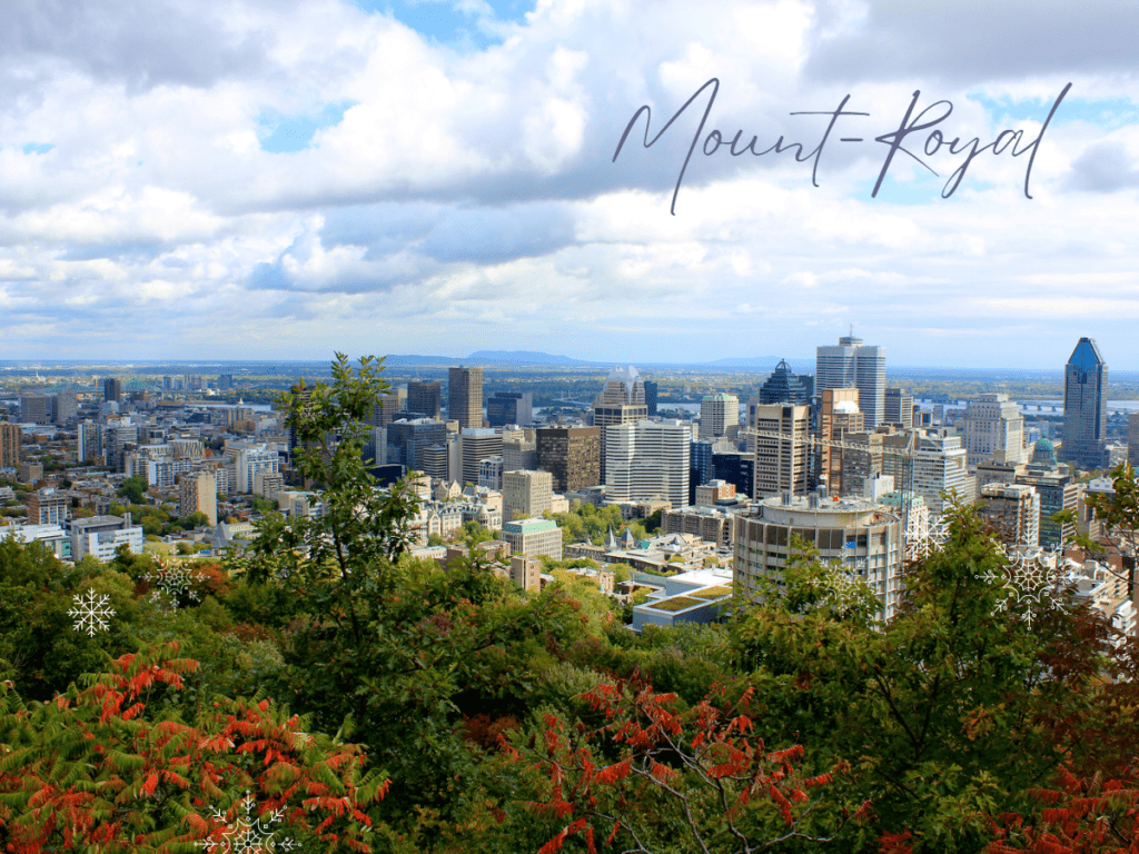 A view of Montreal, Quebec from the park at Mount Royal