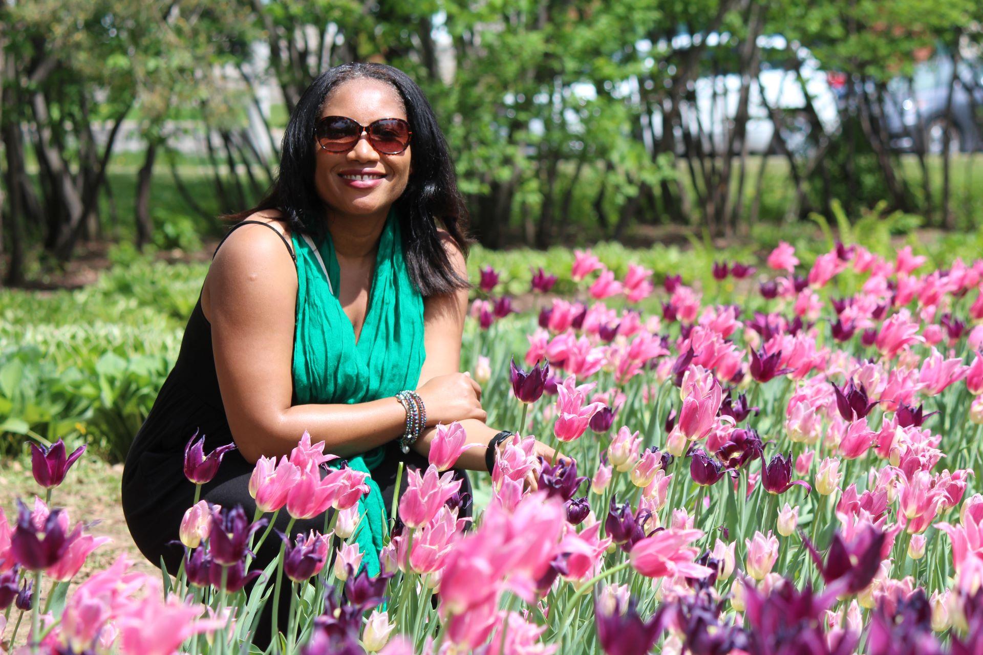 Monique Abbott in Tulip Garden in Ottawa, Canada