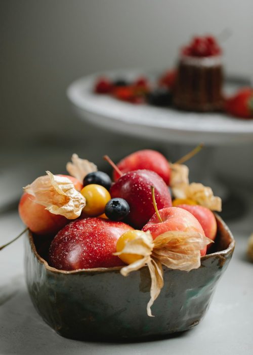 Fruit Bowl filled with Apples and Blueberries